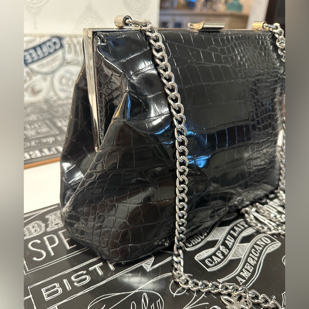 BCBGENERATION Faux Patent Croc Purse GUC - Picture 7 of 9
